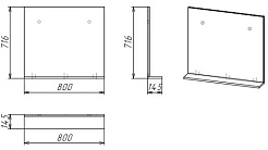 Grossman Зеркало Эдванс 80 цемент светлый – фотография-4